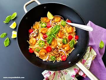 Quick Shrimp Thai Noodles Stir-Fry