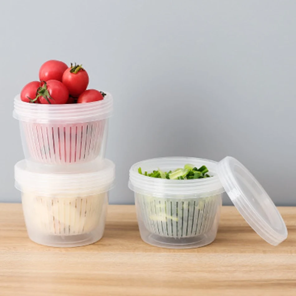 Kitchen Drain Sealed Plastic Storage Box — Keeps food fresh, stackable, leak-proof, perfect for storing leftovers and me