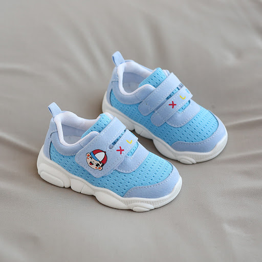 Title 5, Breathable mesh baby toddler shoes with bear so...
