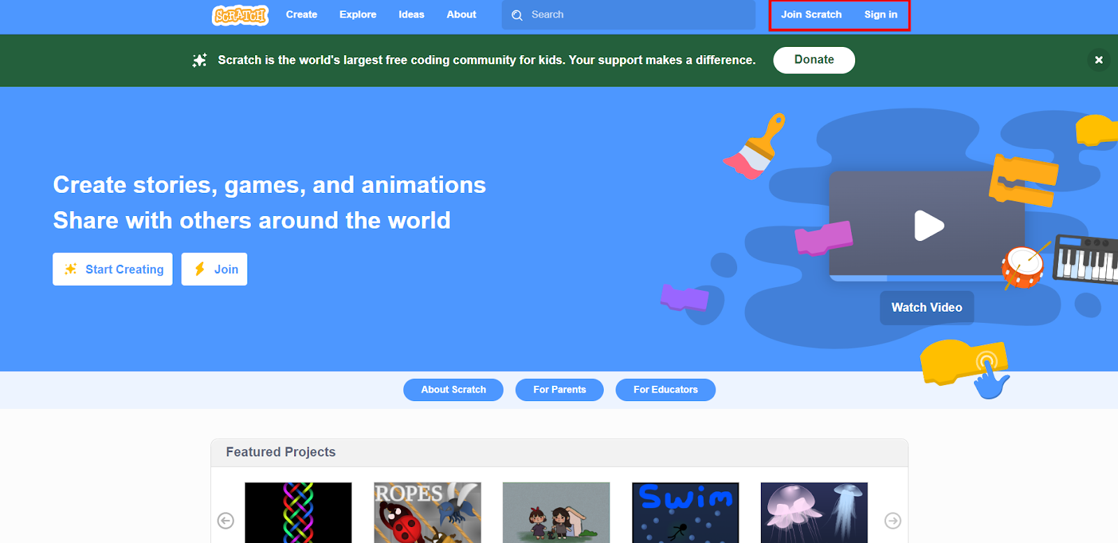 Login to scratch