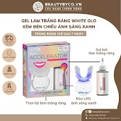 Bộ Làm Trắng Răng White Glo Accelerator Blue Light Của Úc - Gel+Máy Led Làm Trắng Răng - Chính Hãng