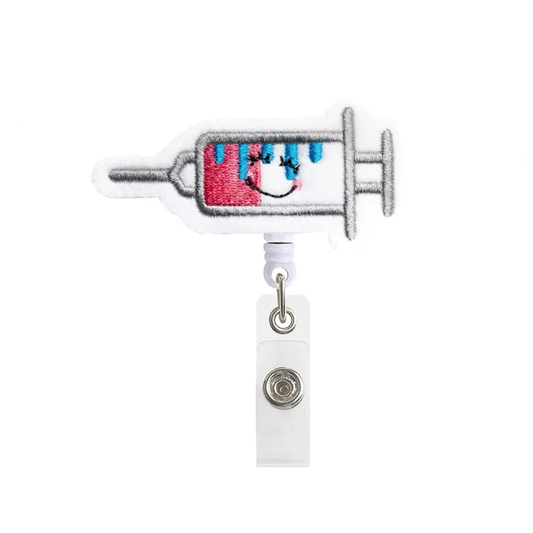 Title 8, Clip badge rotatif broderie feutre, avec boucle...