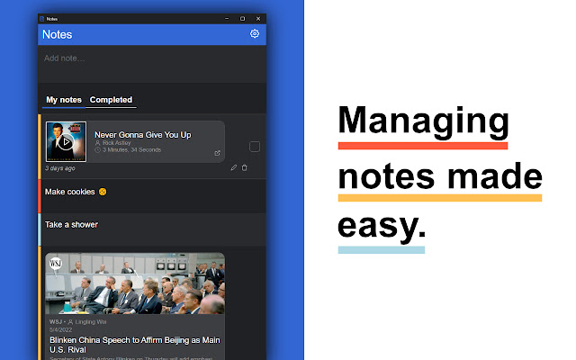 Notes chrome extension