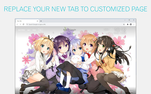 GochiUsa Chino Wallpaper NewTab freeaddon.com