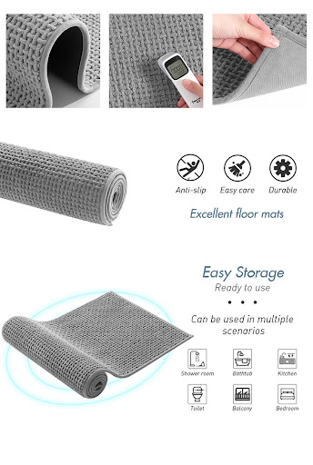Title 2, Cross-border striped bathroom mat, non-slip and...