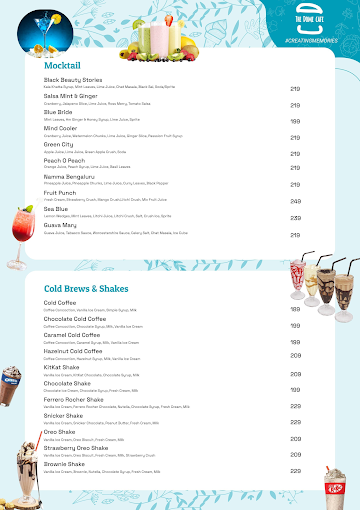 The Dome Cafe menu 