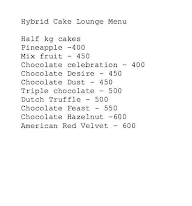 Hybrid Cake Lounge menu 4