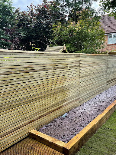 Landscaping battens built on site. 