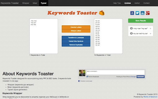 Keywords Toaster