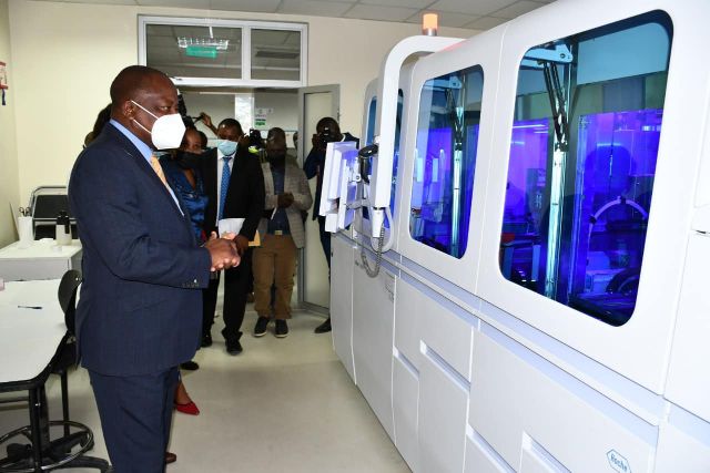 Health CS Mutahi Kagwe during the celebration of accreditation status and other achievements by the National Public Health Laboratories at the Kenyatta National Hospital on October 13.