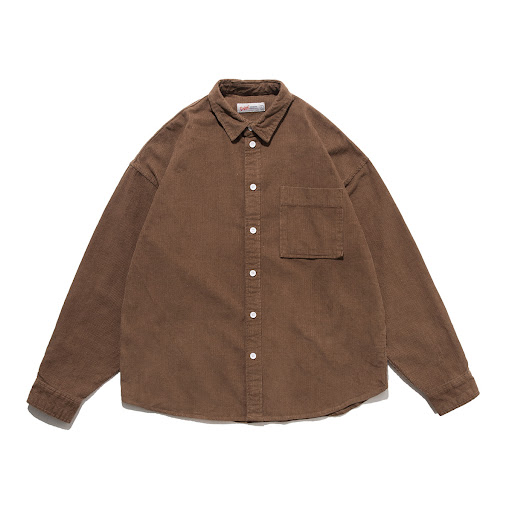 Title 5, Mens loose solid color corduroy casual shirt, ...