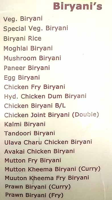 New Satyam Ritz Comfort menu 