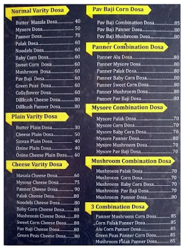 99 Variety Dosa & Pav Bhaji menu 