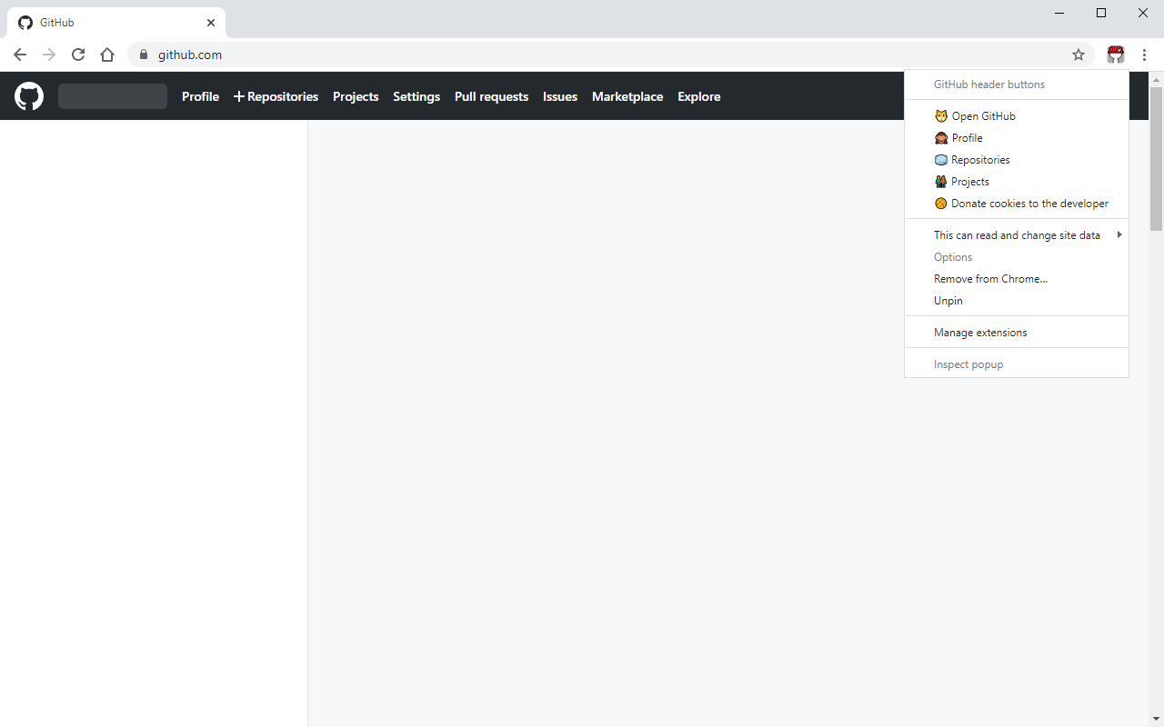 GitHub header buttons Preview image 0