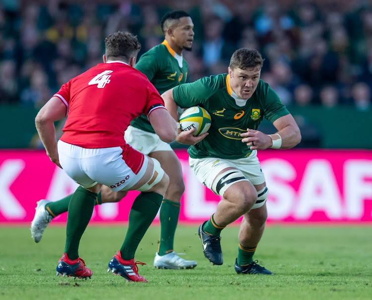 Jasper Wiese of the Springboks in action during the Incoming Series match between South Africa and Wales at Loftus Versfeld.