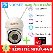 Camera Yoosee Ptz - Camera Ngoài Trời Mẫu Siêu Mini, 36 Led 5.0Mpx, Xoay 360 Độ, Chống Nước, Xem Đêm Có Màu, Bảo Hành 12 Tháng