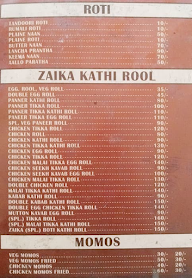 Zaika Kathi Roll And Momos menu 3