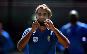 Imran Tahir during the South African national men's cricket team training session and press conference at PPC Newlands on March 18, 2019 in Cape Town, South Africa. 