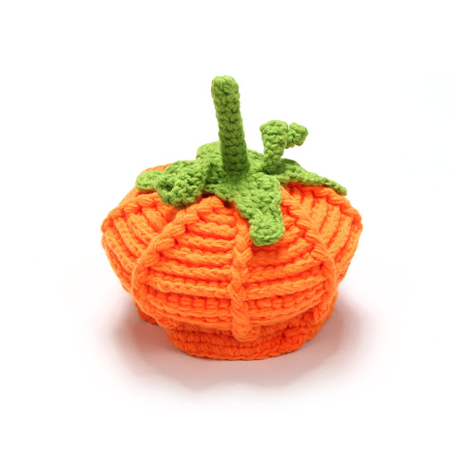 Title 2, Childrens Halloween Pumpkin Hat Yellow Yarn Fu...