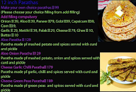 Thali Meals Paratha menu 1