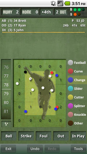 Screenshot iScore Baseball/Softball