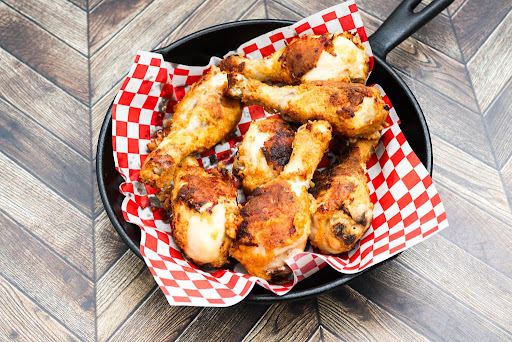 A platter of Oven-Fried Chicken Legs.