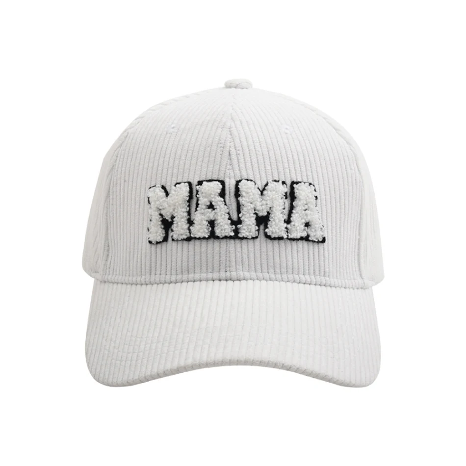 MAMA Cord Baseball Cap bestickt, Mutter-Kind-Look, für Damen, stylisch, atmungsaktiv, tolles Geschenk, perfekt für Alltag und Ausflüge.