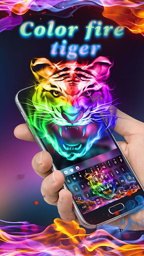 Colorful fire tiger keyboard