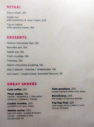 Eden Vegetarian menu 