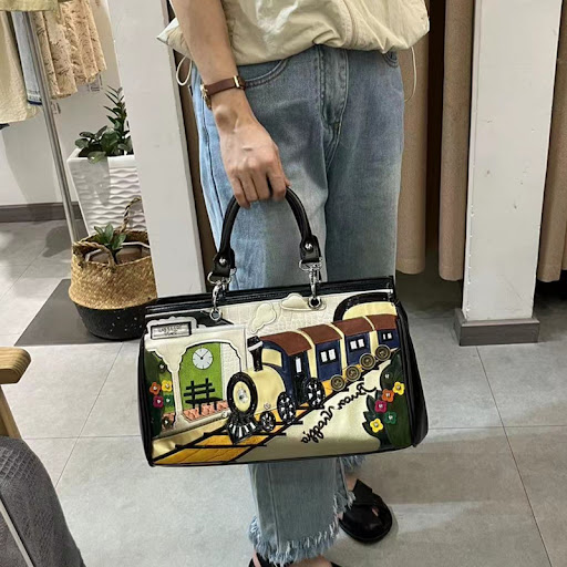 Title 2, Womens Bag Fashion Stitching Embroidery Embroi...