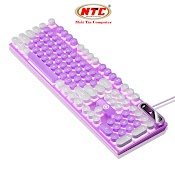 Bàn Phím Giả Cơ Gaming Ntc Yindiao K600 Nút Tròn, Led Đa Màu, Keycaps Cực Đẹp