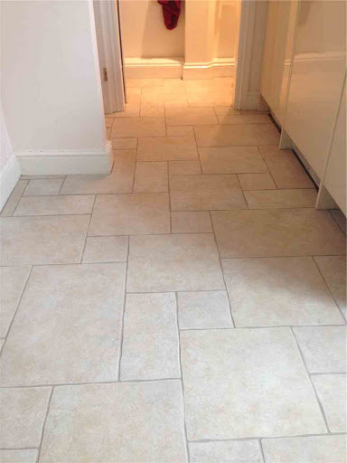 Patterned tile in bathroomtoilet in Twyford