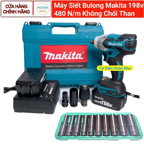 Máy Siết Bulong Pin Mkt 199V 480N.m, Không Chổi Than, Tốc Độ Cao, Lực Siết Mạnh