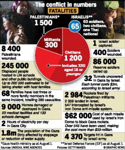 Numbers from the Gaza conflict