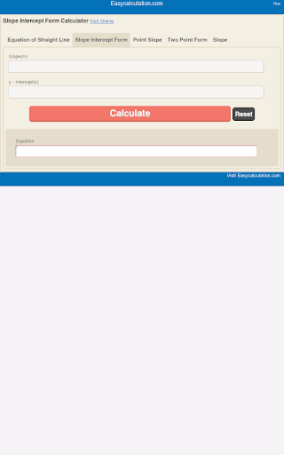 Slope Intercept Form Calci