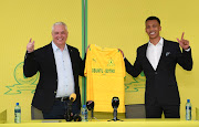 Mamelodi Sundowns' new sporting director, Flemming Berg, is presented to the media by chairman Tlhopie Motsepe at the club's headquarters in Chloorkop, Midrand on April 4 2022.