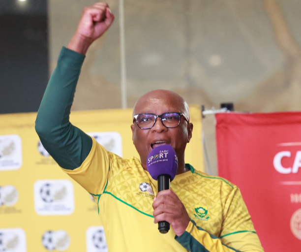 Zizi Kodwa at Bafana Bafana's arrival at OR Tambo Airport. File photo.