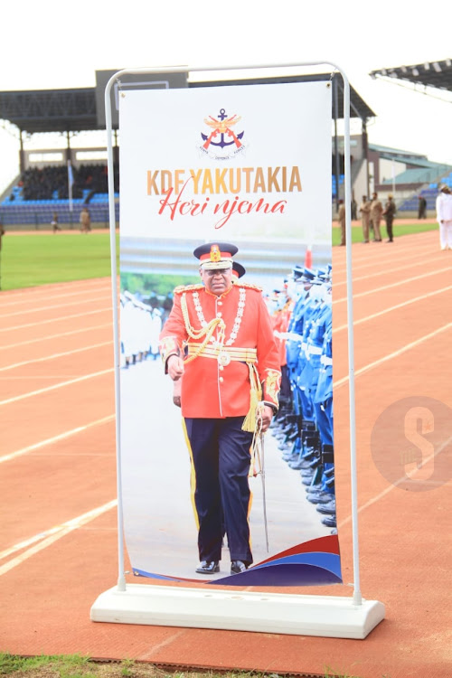 Placard of President Uhuru Kenyatta displayed at Ulinzi Complex on September 9, 2022.