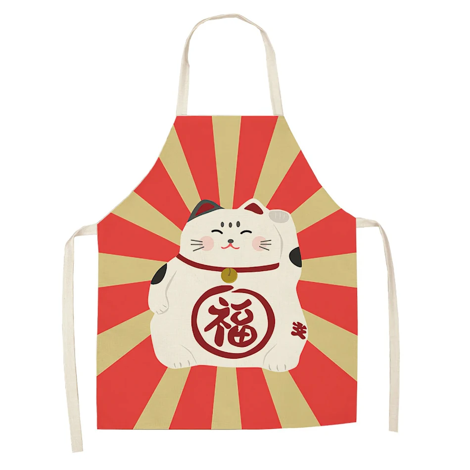 Tablier sans manches avec impression numérique de chat de dessin animé, pour cuisiner avec style, protéger vos vêtements et apporter de la gaieté.