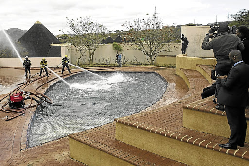 The so-called fire pool at the private home of former president Jacob Zuma who spent much effort in trying to avoid repaying public money spent on renovations, only to be thwarted by the courts.