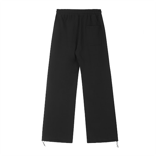 Title 5, Simple Embroidered Loose Straight Velvet Trouse...