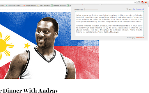 TextTeaser Browser Extension