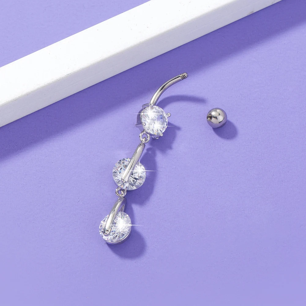 Title 1, Exquisite Tassel Zircon Belly Button Nail Punct...