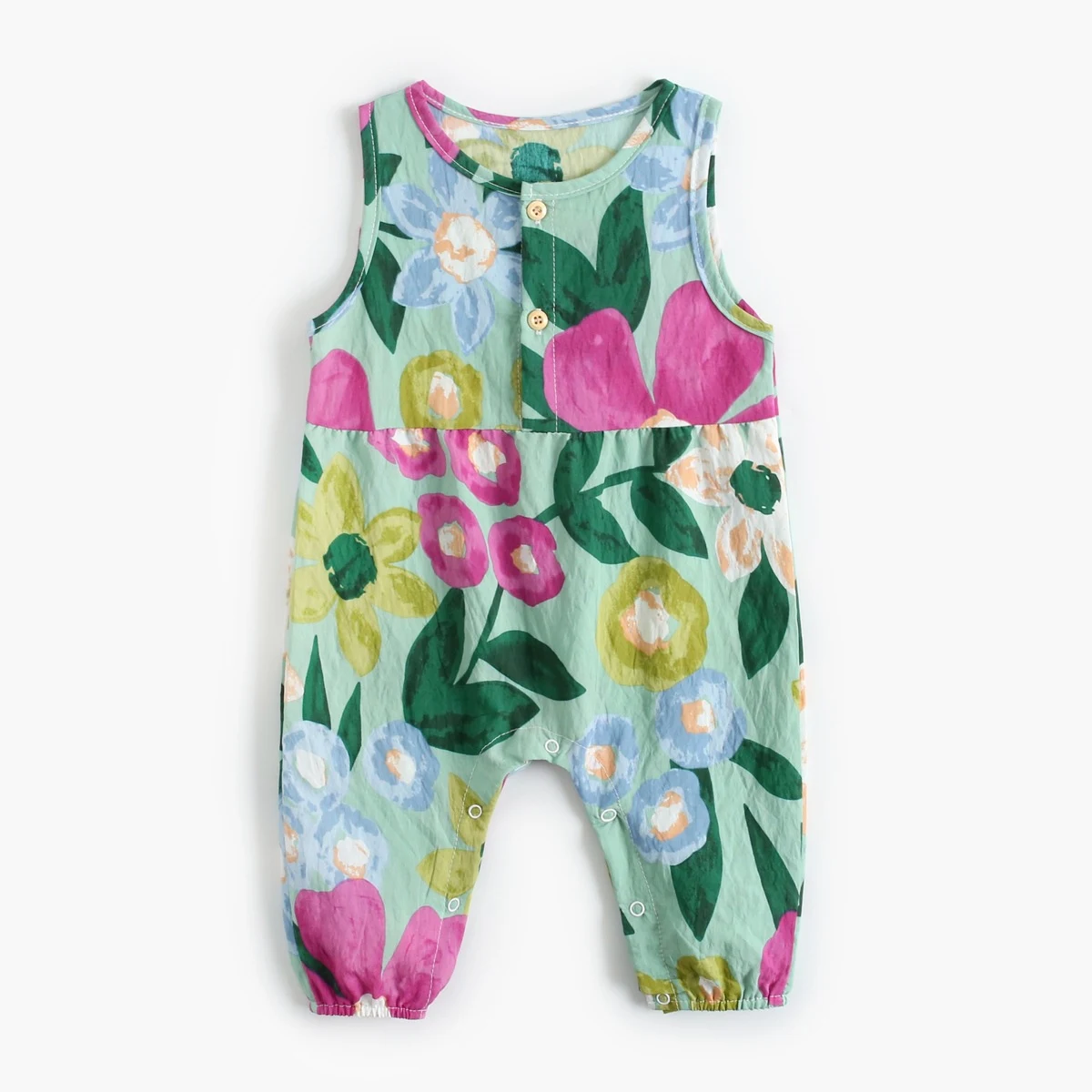 Title 3, Baby One Piece Floral Katoen Mouwloze Romper Zo...