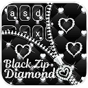 Herunterladen Black Zip Diamond Keyboard Theme Installieren Sie Neueste APK Downloader