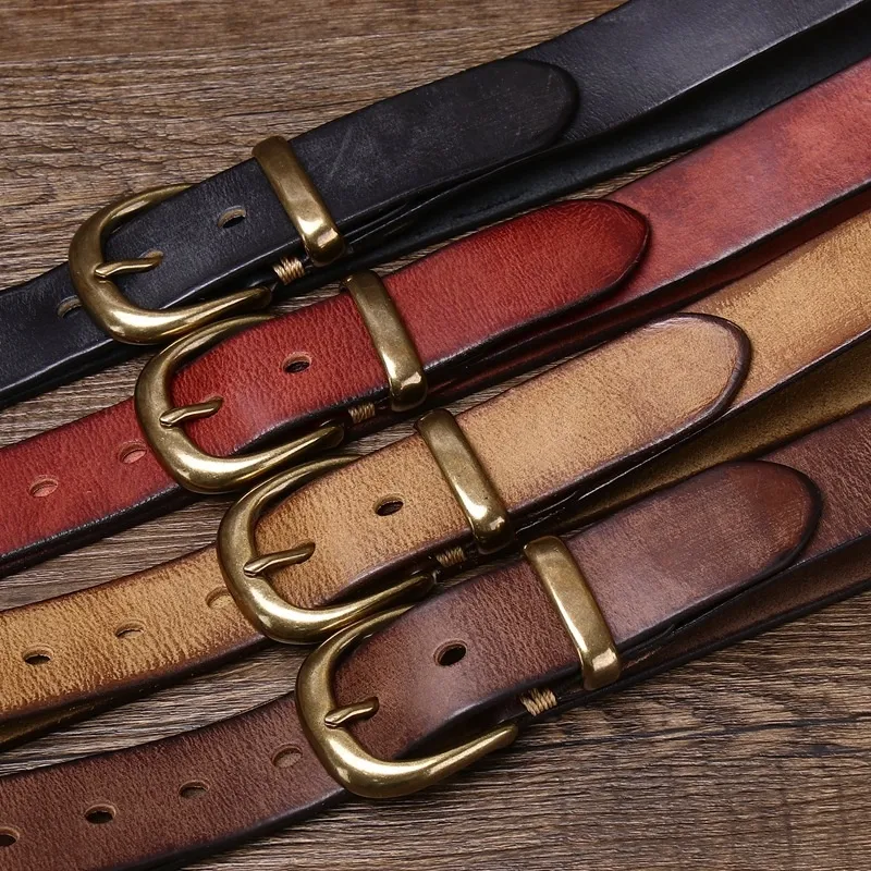 Title 4, Vintage Distressed Cowhide Leather Pin Buckle W...