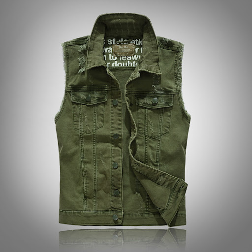 Title 7, Mens Slim Casual Denim Vest. A versatile and c...