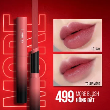 Son Lì Maybelline Mịn Môi Siêu Nhẹ 499 Hồng Đất 1.7g
Color Sensational Ultimatte #499 - More Blush