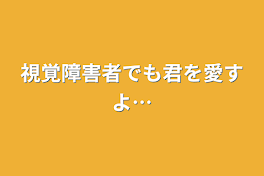 視覚障害者でも君を愛すよ…