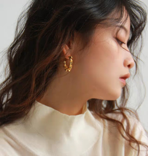 Title 2, Geometric Metal Special Interest Earrings Ellip...